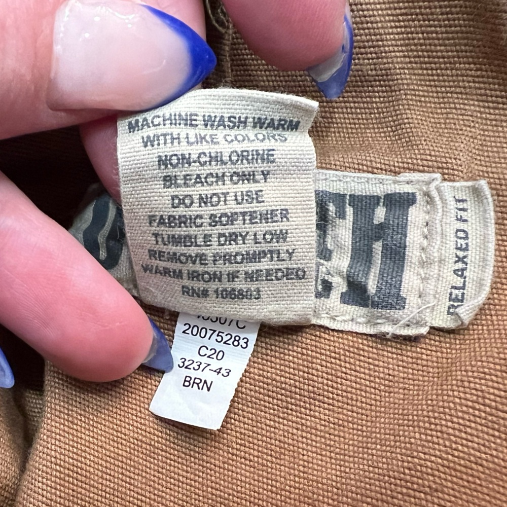 Duluth Trading Co Camel Flex Fire Hose Relaxed Fit Work Cargo Pants 42x32 - Picture 6 of 6